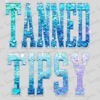 Faux Sequins Tanned And Tipsy