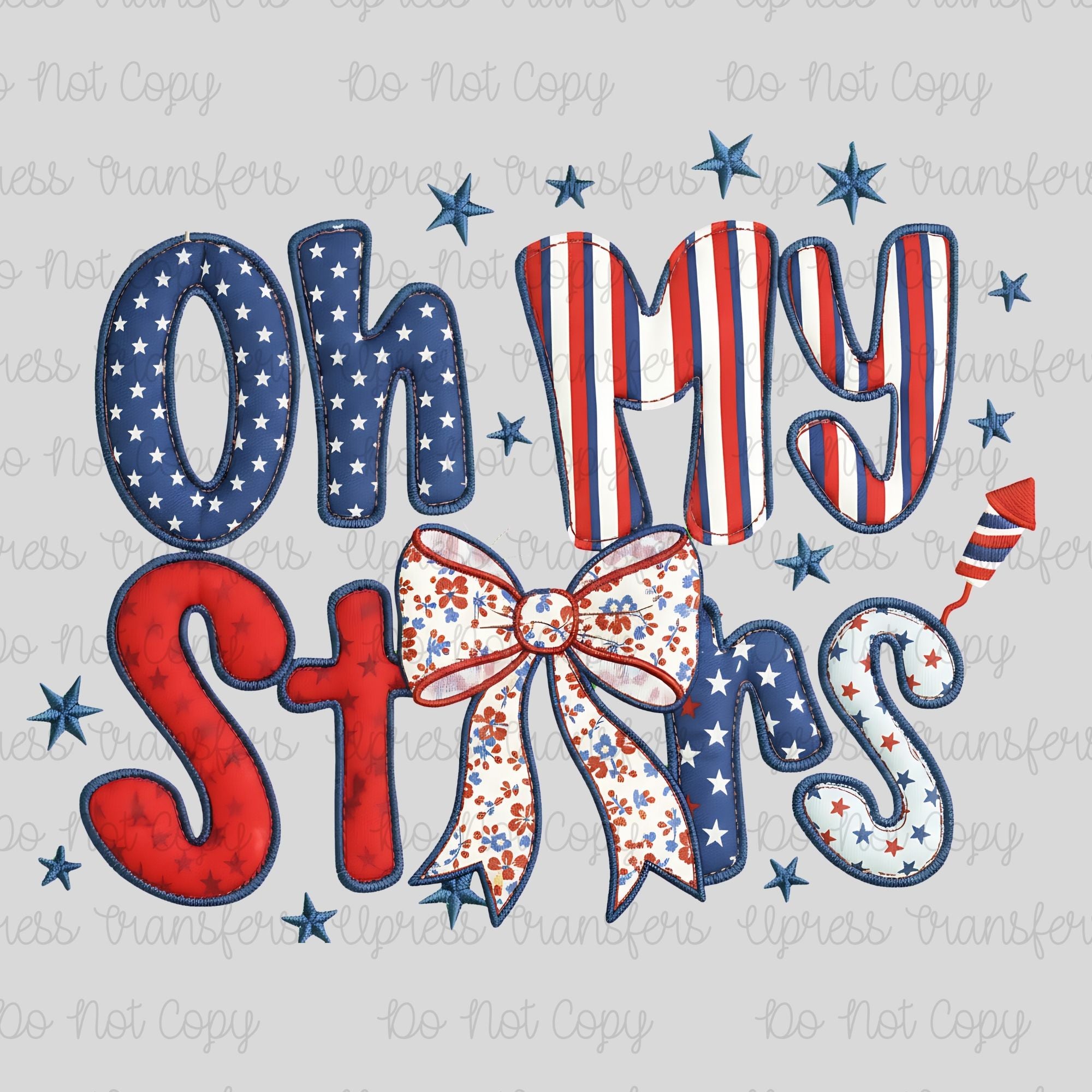 Faux Stitched Oh My Stars