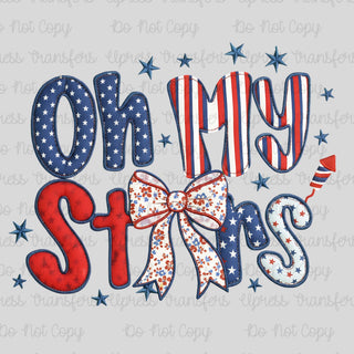 Faux Stitched Oh My Stars