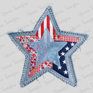 Faux Stitched USA Star