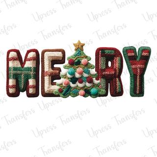 Faux Stitches Merry Middle Tree