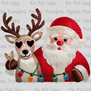 Faux Thread Santa Deer