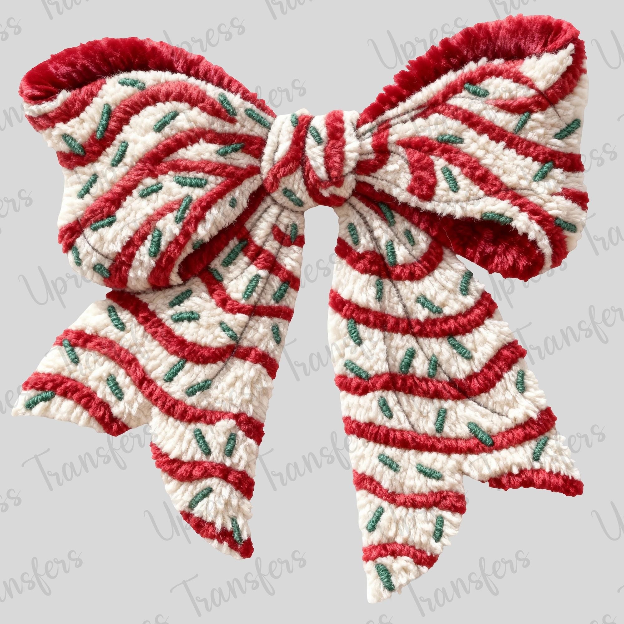 Faux Threaded Christmas Tree Cake Bow