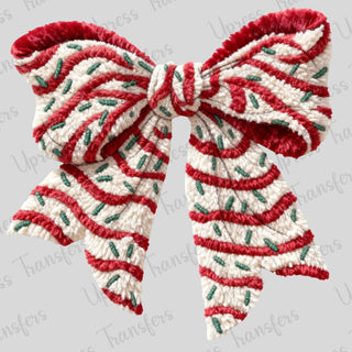 Faux Threaded Christmas Tree Cake Bow