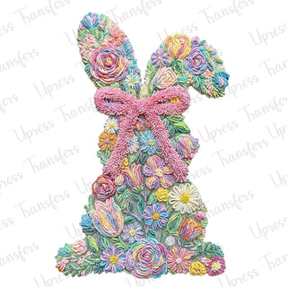 Faux Yarn Floral Bunny