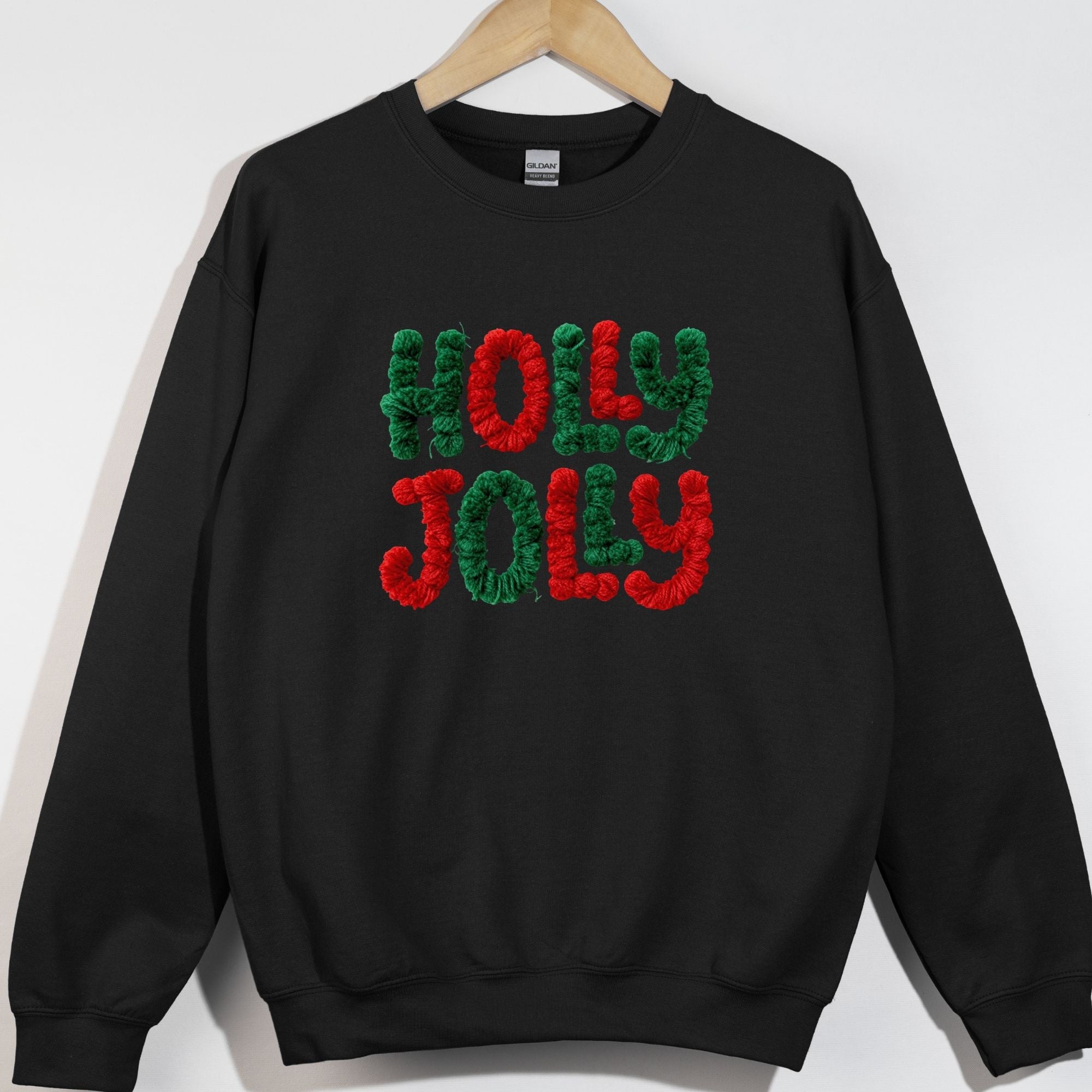 Faux Yarn Holly Jolly Red and Green