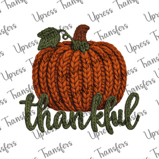 Faux Yarn Thankful Pumpkin