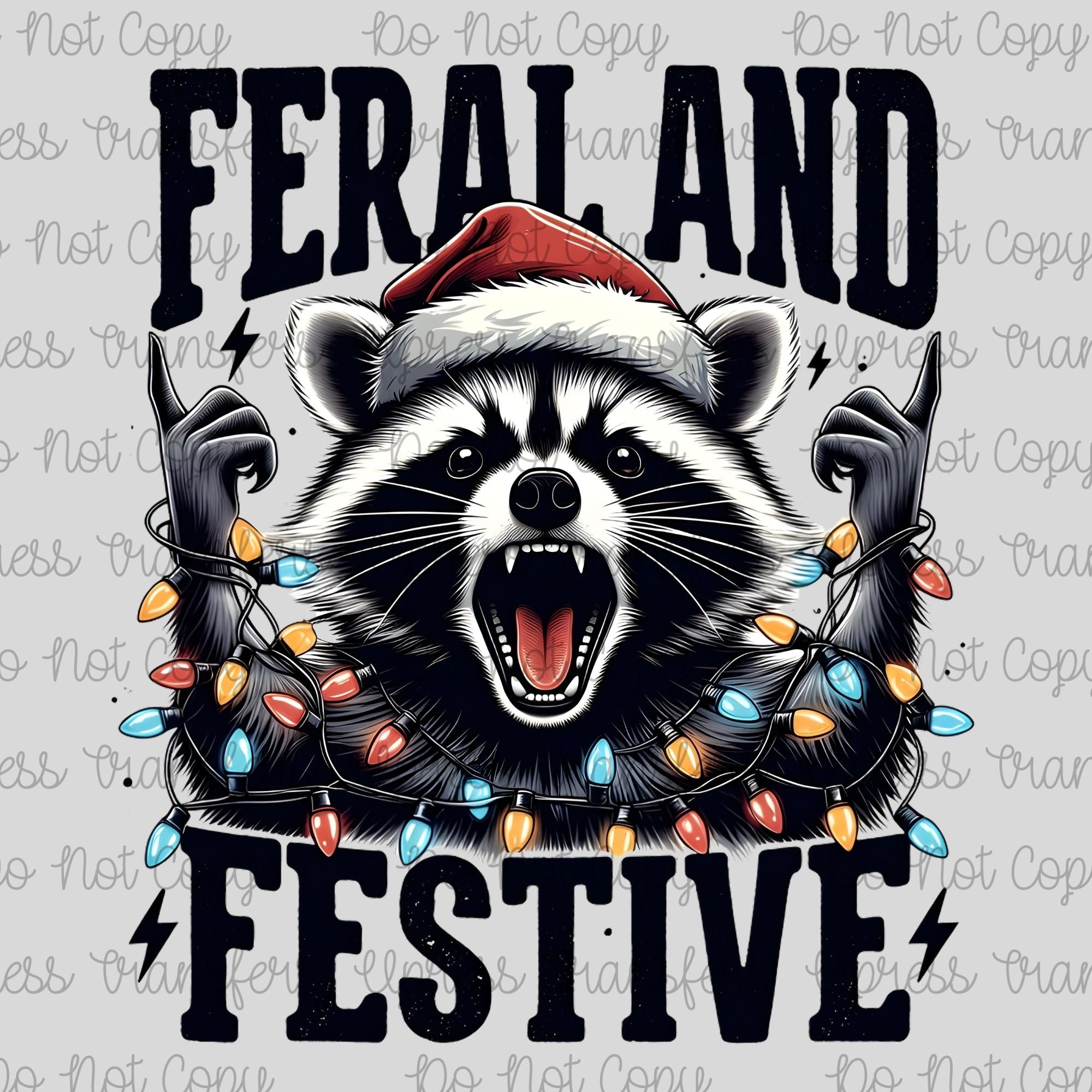Feral And Festive Light Wrapped Raccoon