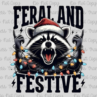 Feral And Festive Light Wrapped Raccoon