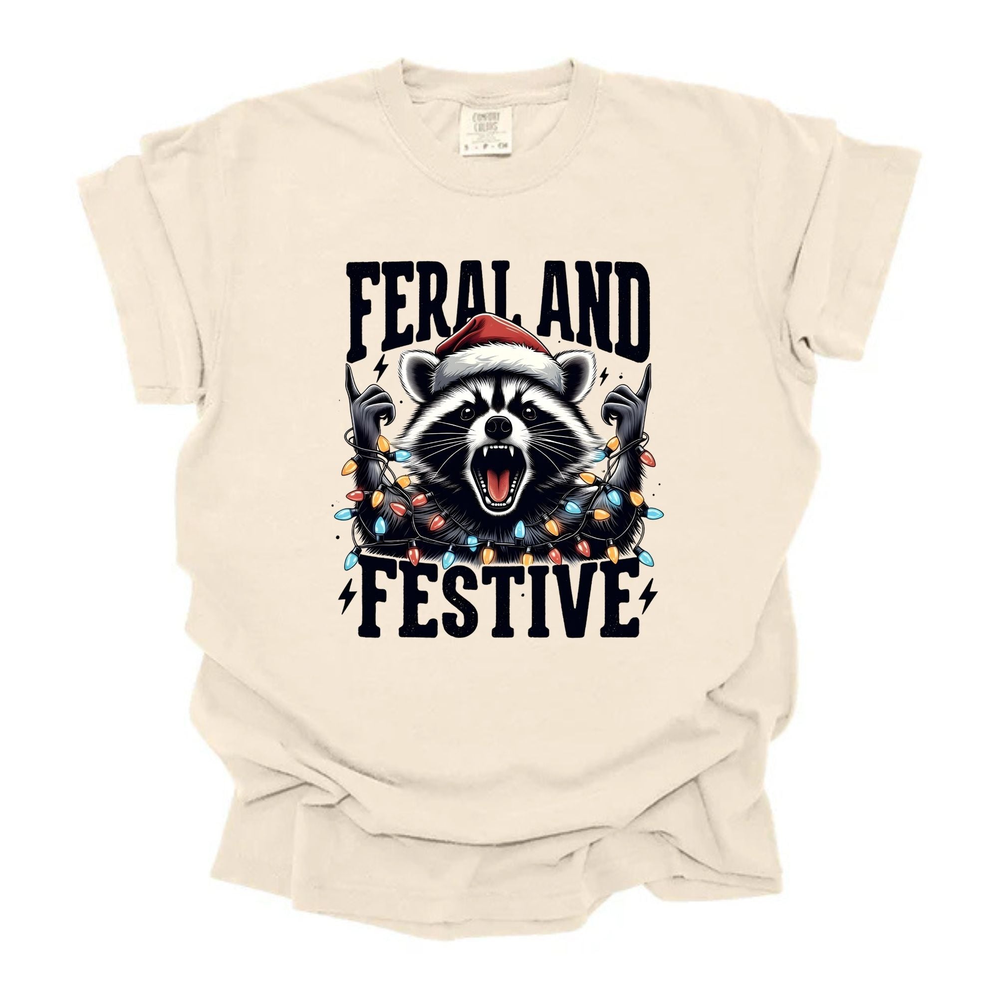 Feral And Festive Light Wrapped Raccoon