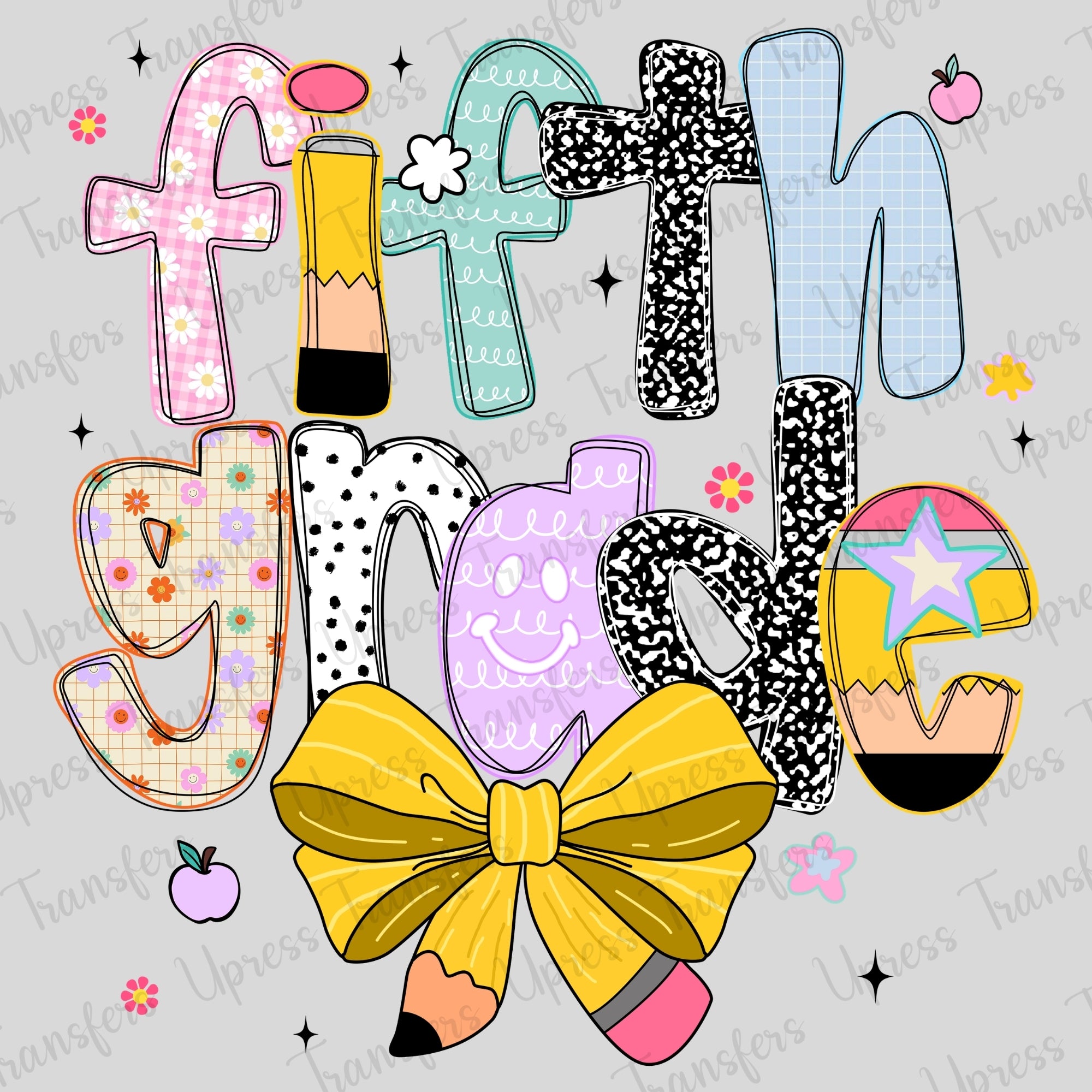 Fifth Grade Doodle Pencil Bow