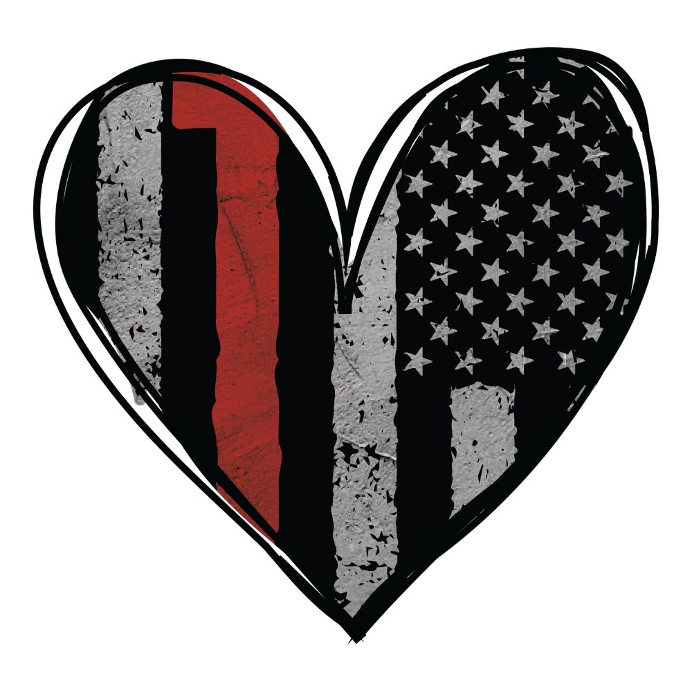 Firefighter Grunge Flag Heart