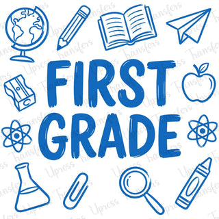 First Grade Blue Doodle
