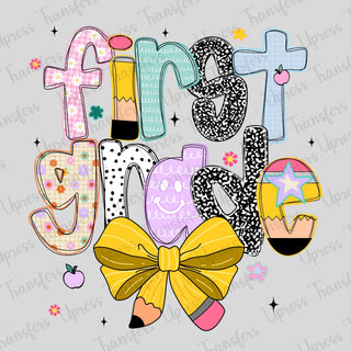 First Grade Doodle Pencil Bow