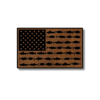 Flag Fishing Leatherette Patch