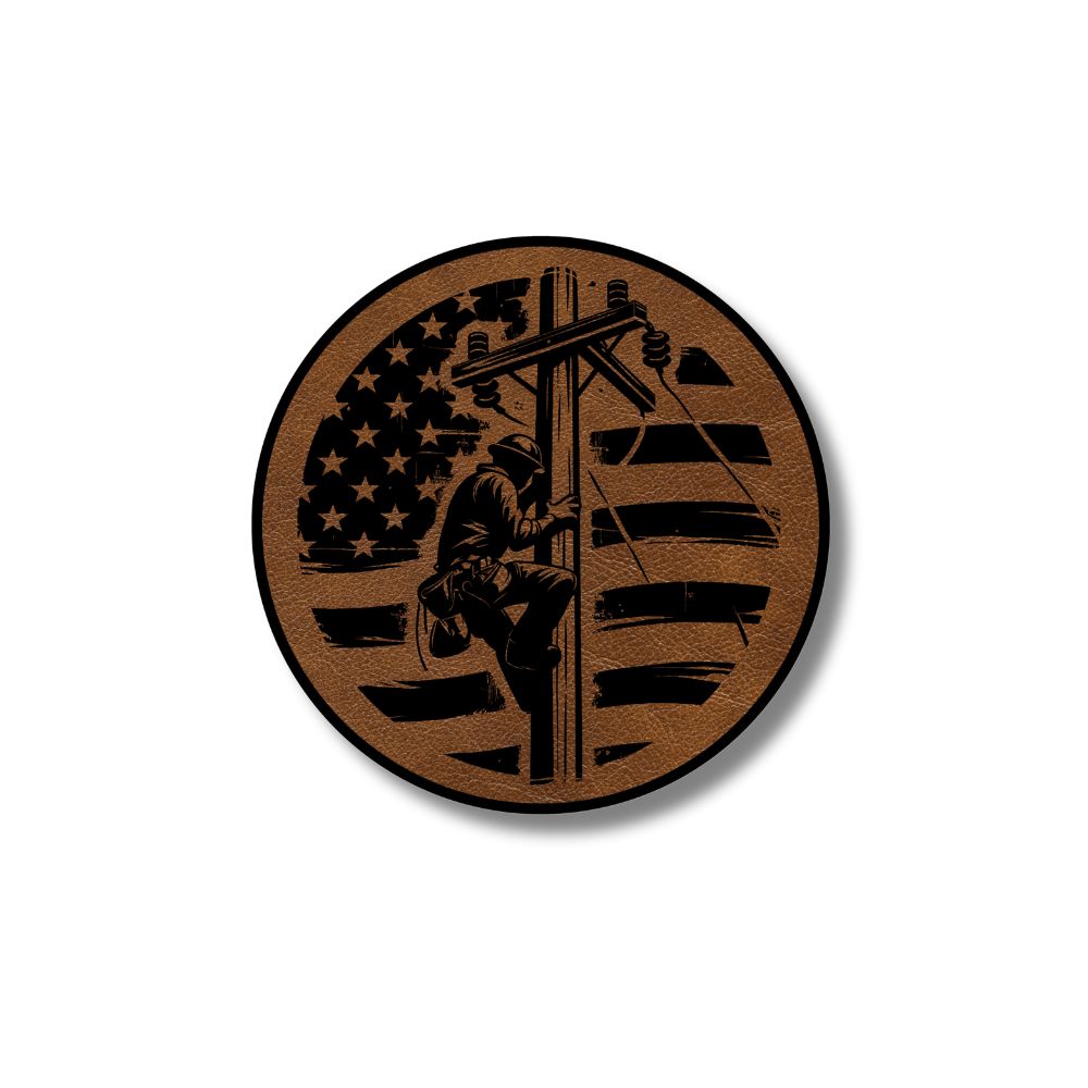 Flag Lineman Leatherette Patch