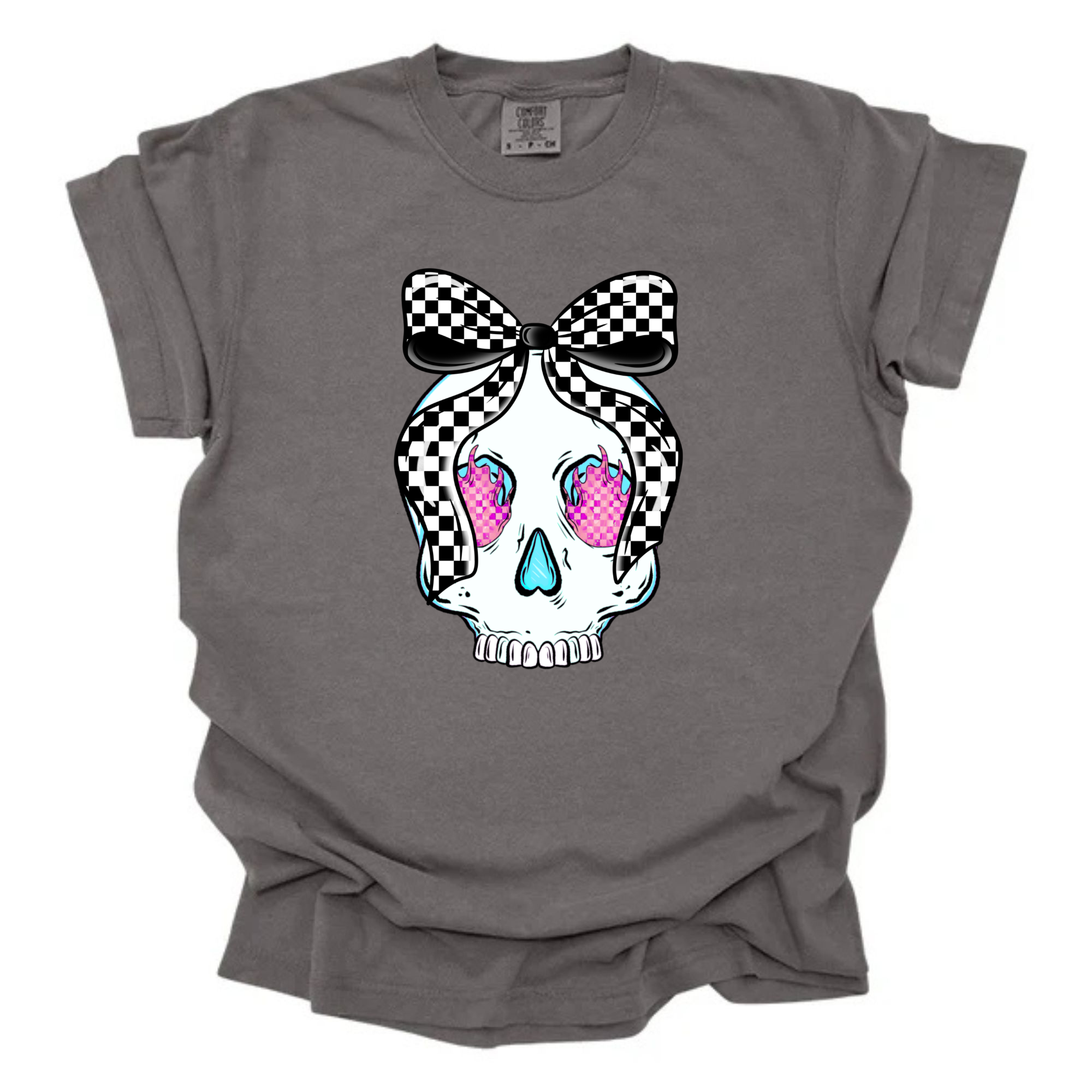 Flaming Checkered Skull
