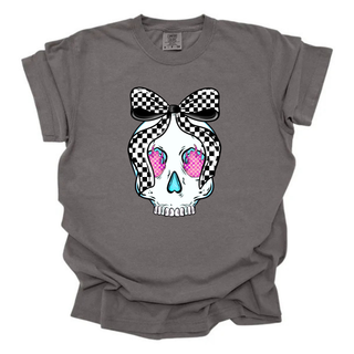 Flaming Checkered Skull