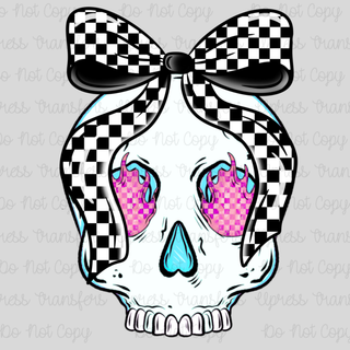 Flaming Checkered Skull
