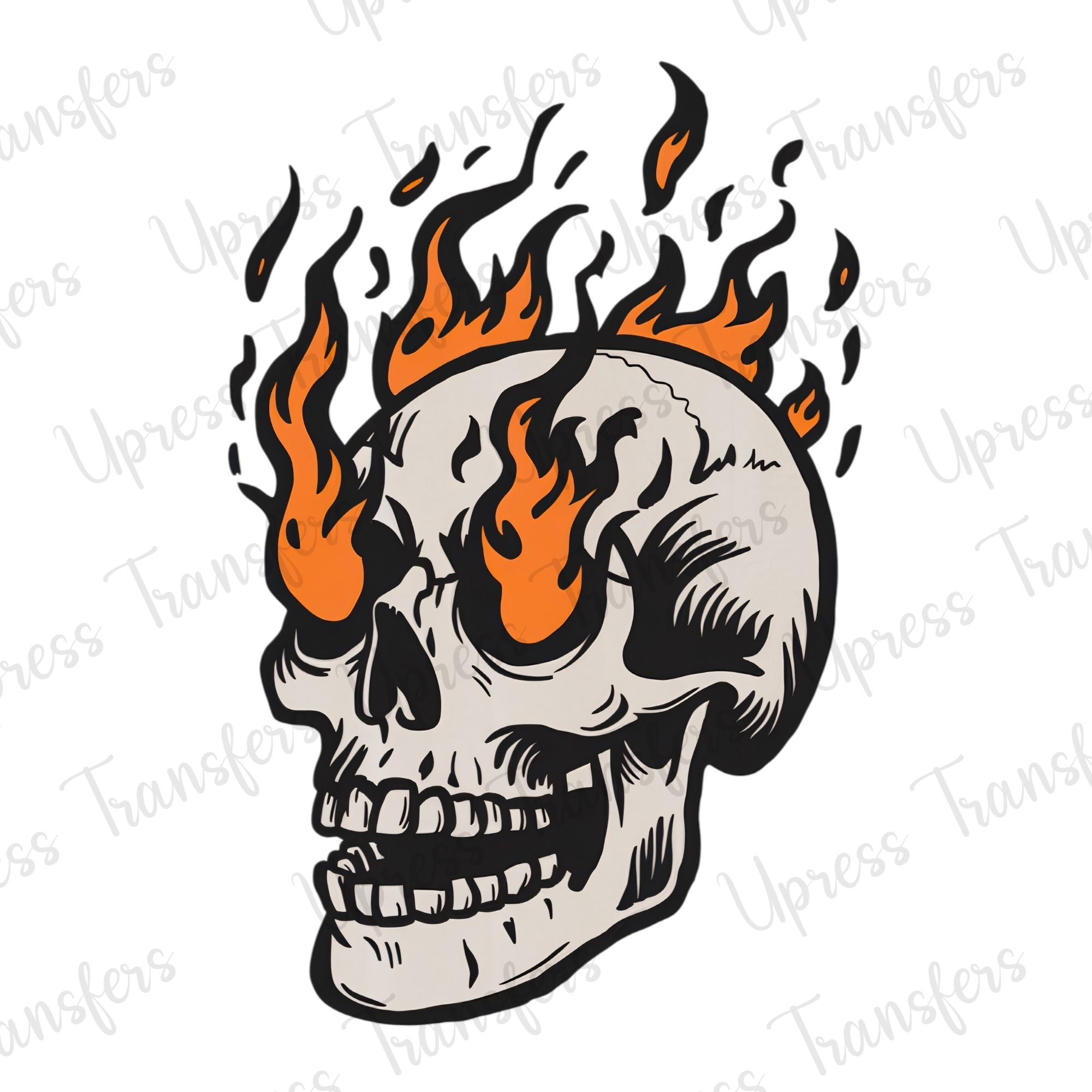 Flaming Skull Head