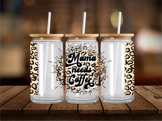 Mama Needs Coffee Leopard 16 oz UV Wrap