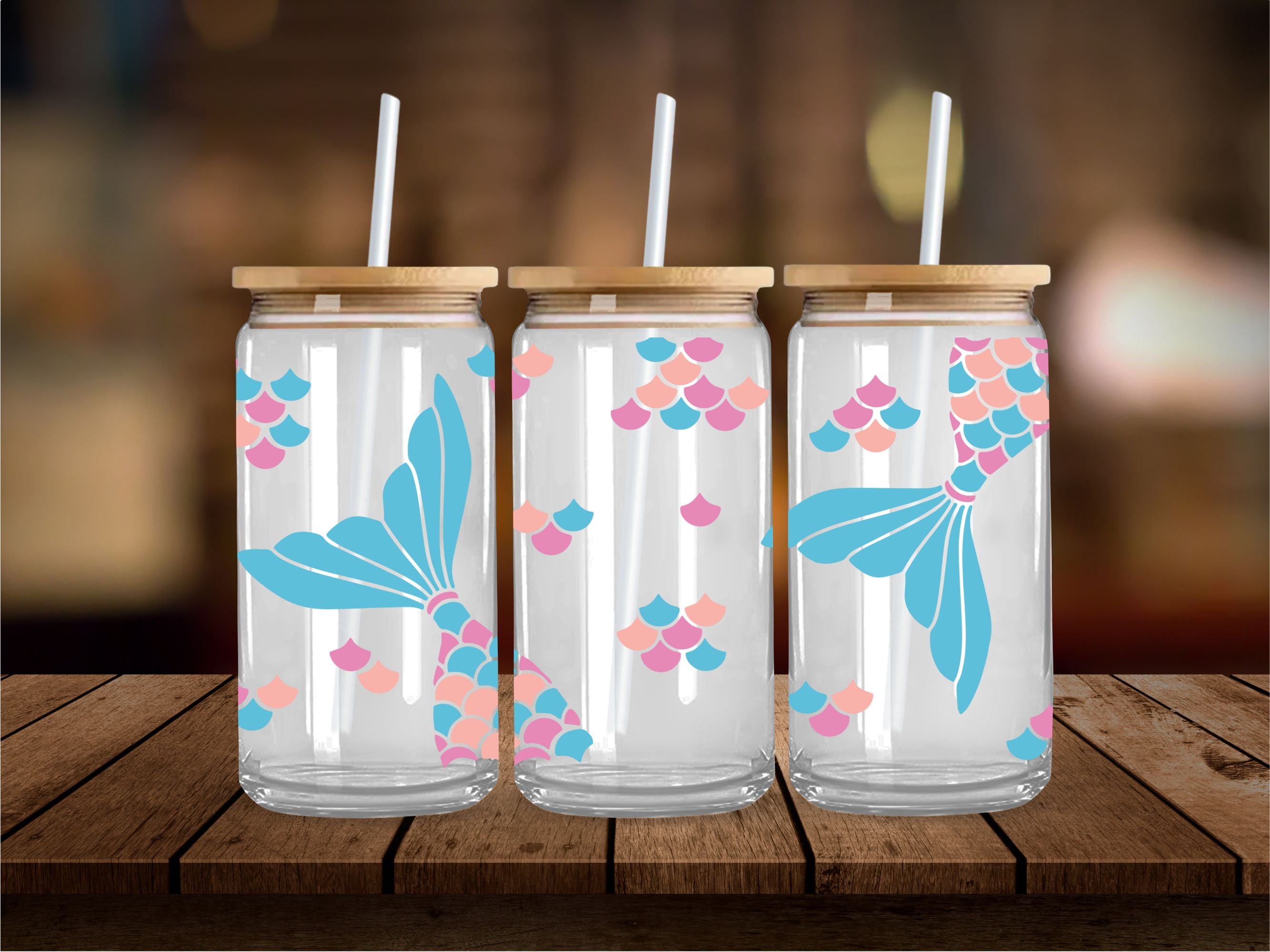 Mermaid Scales And Tails 16 oz UV Wrap