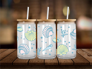 Pastel Shells 16 oz UV Wrap