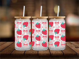 Cutesy Berries And Bows 16 oz UV Wrap
