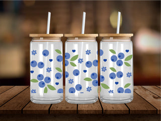 Floral Blueberry 16 Oz Wrap