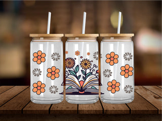 Floral Book Lover 16 Oz Wrap