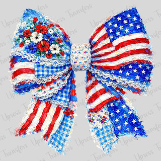 Floral Bow American Flag