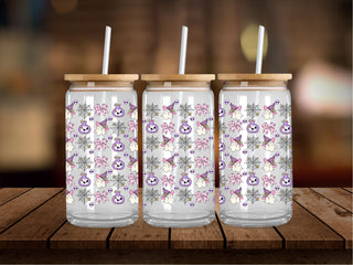 Floral Bow Ghost Pattern 16 Oz Wrap