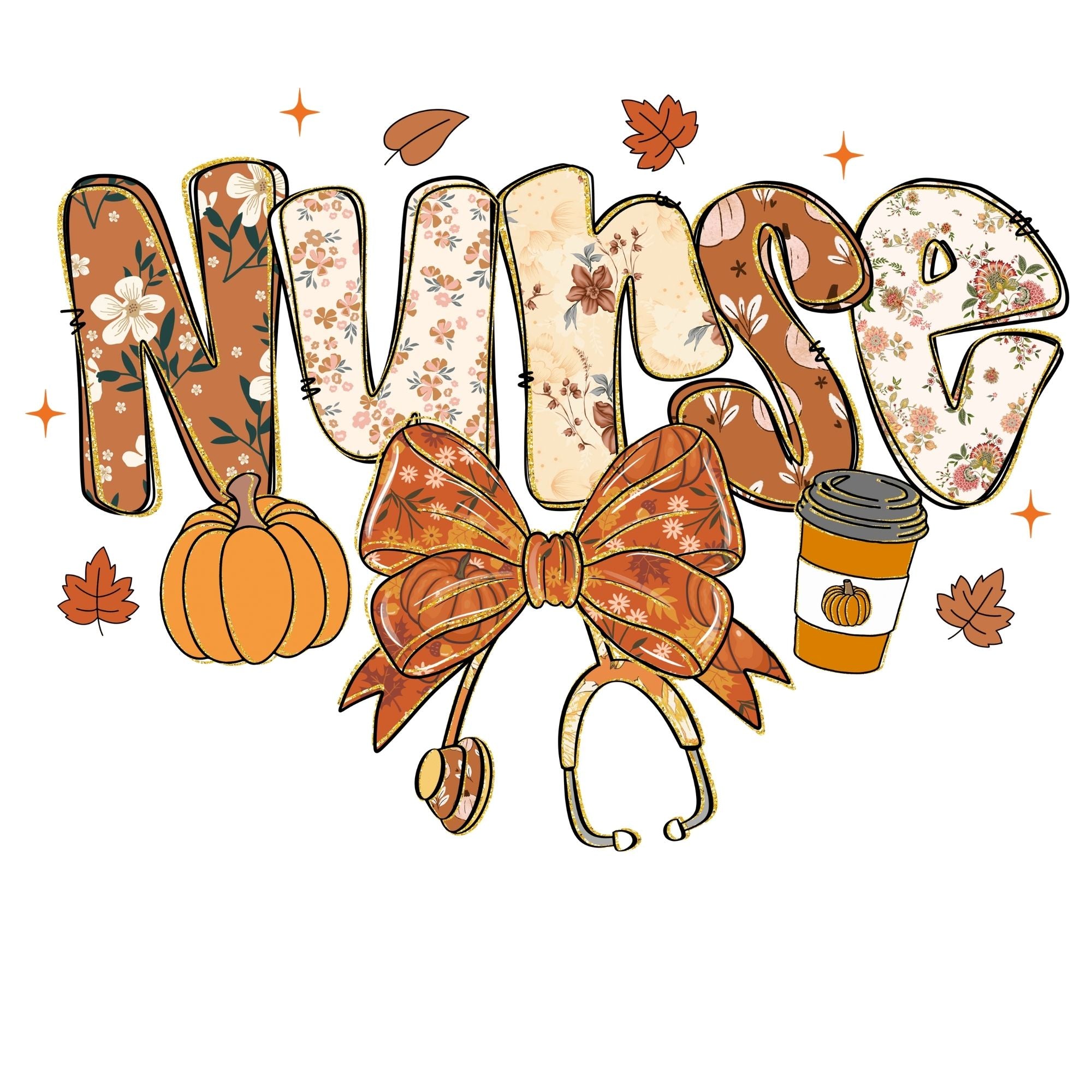Floral Brown Fall Nurse