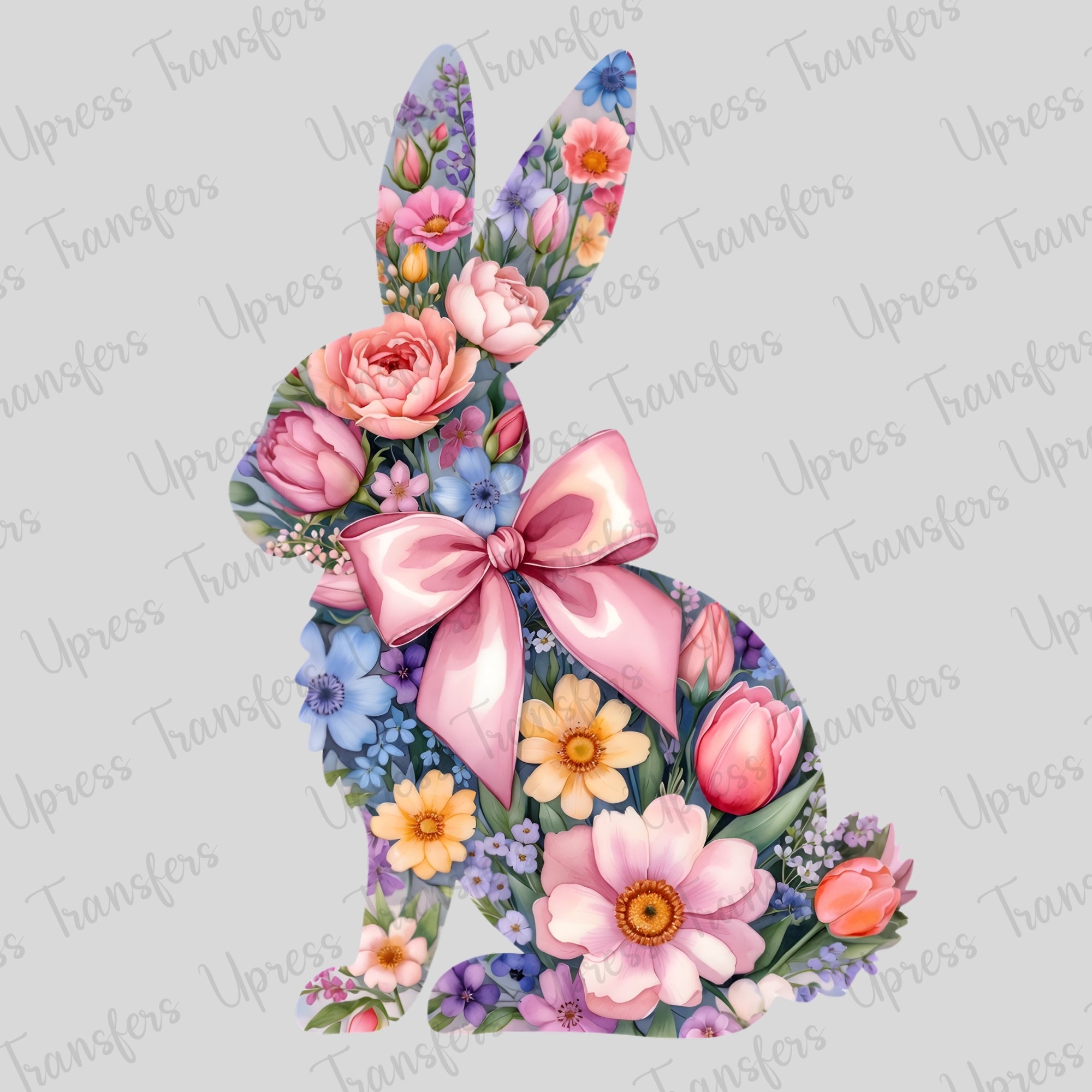 Floral Bunny Pink Bow