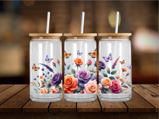 Floral Butterflies 16 Oz Wrap