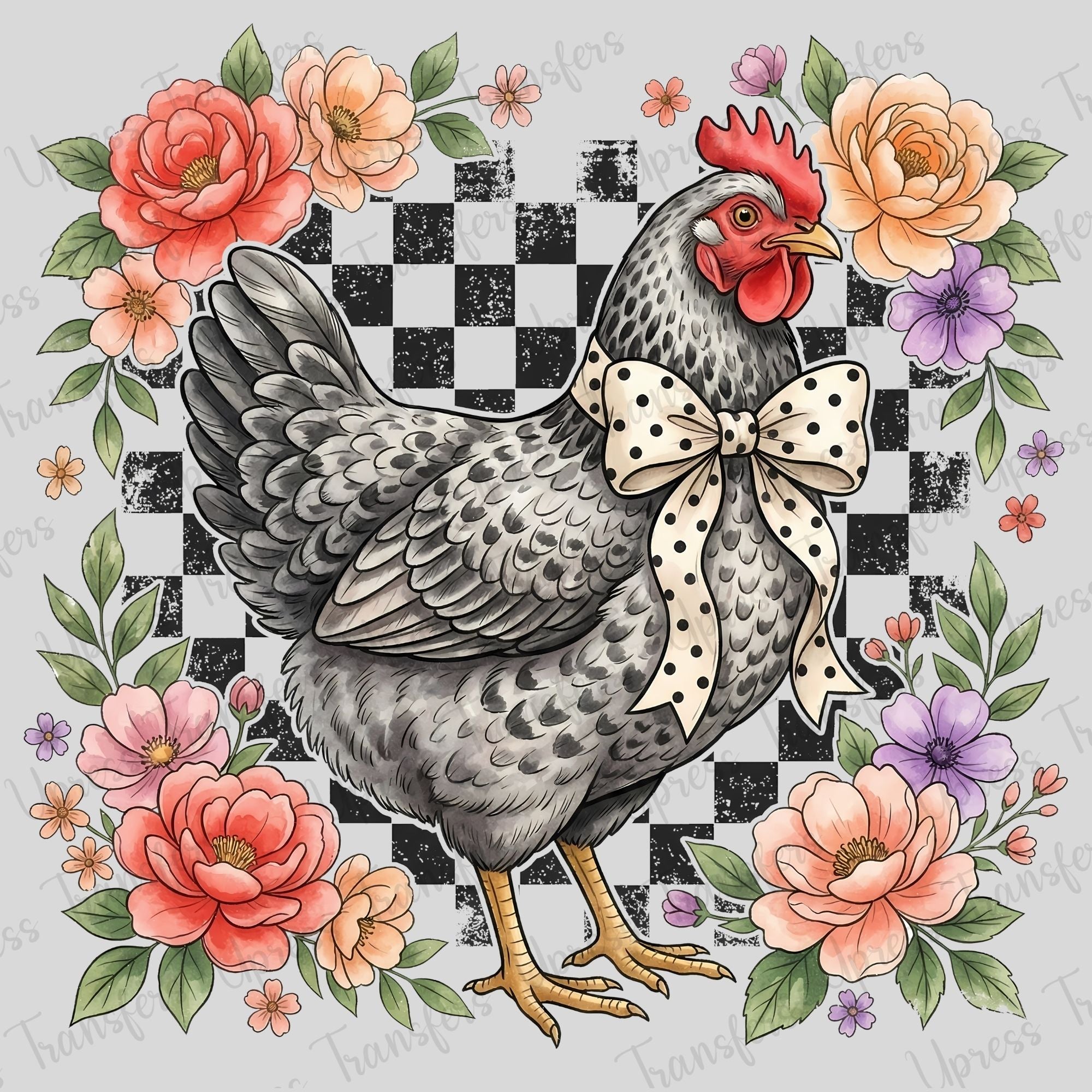 Floral Checkered Chicken