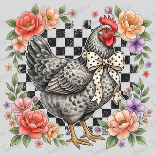 Floral Checkered Chicken