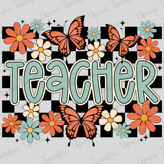 Floral Checkered Teacher