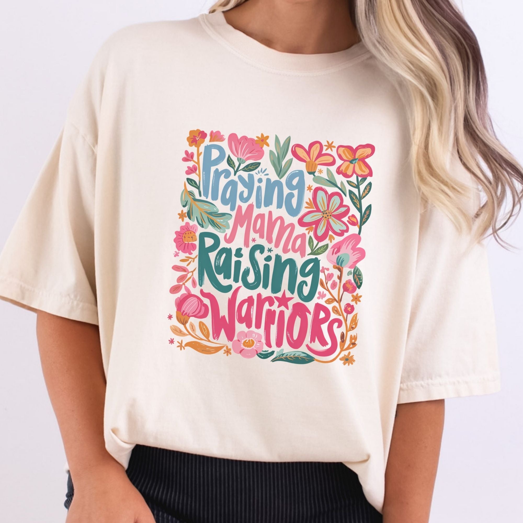 Floral Girly Praying Mama Raising Warriors
