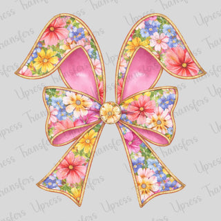 Floral Glitter Outline Bunny Ears