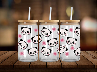 Floral Pandas 16 Oz Wrap