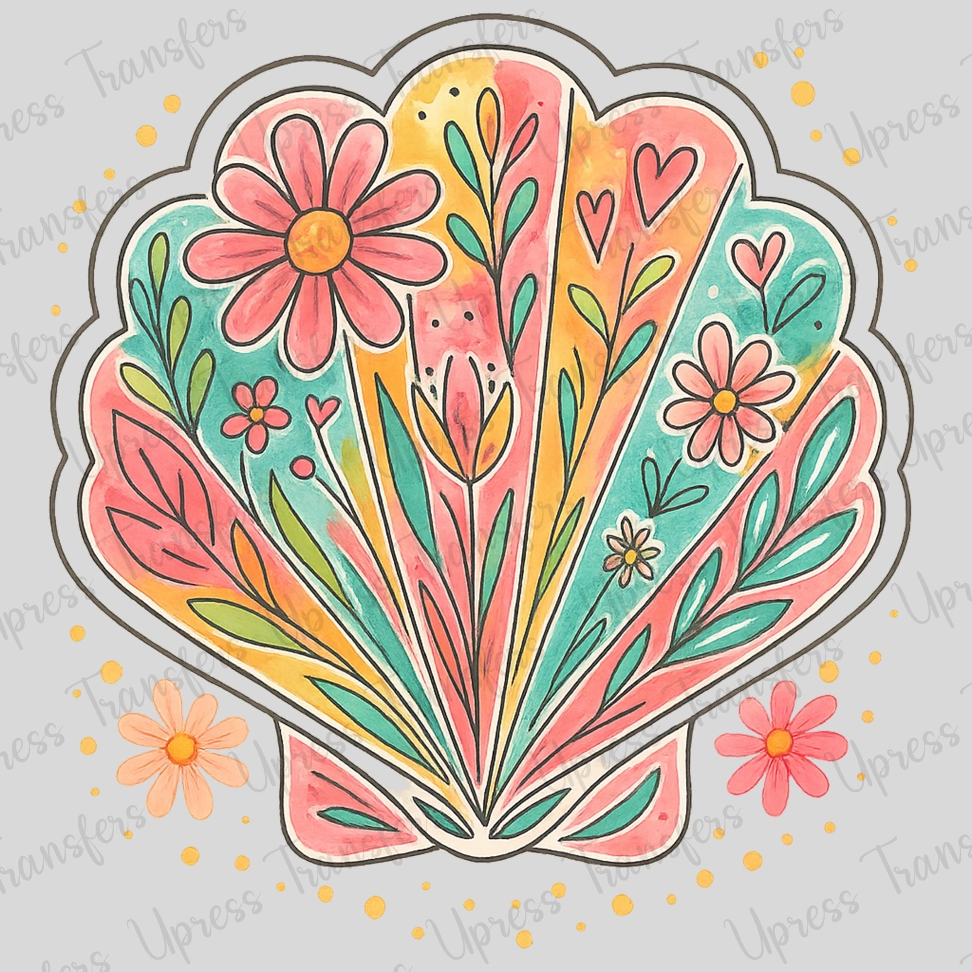 Floral Pastel Seashell