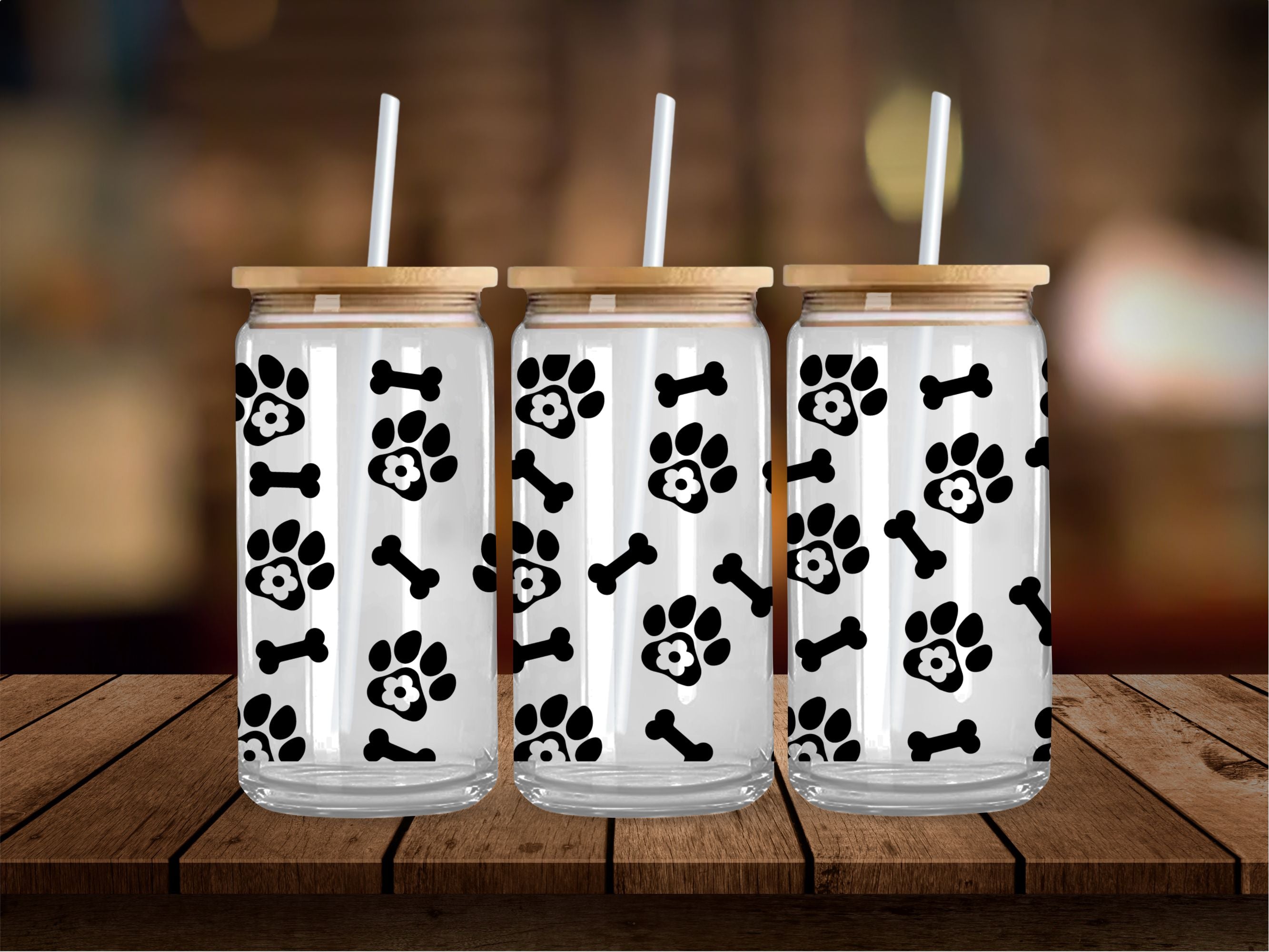 Floral Paws and Bones 16 Oz Wrap