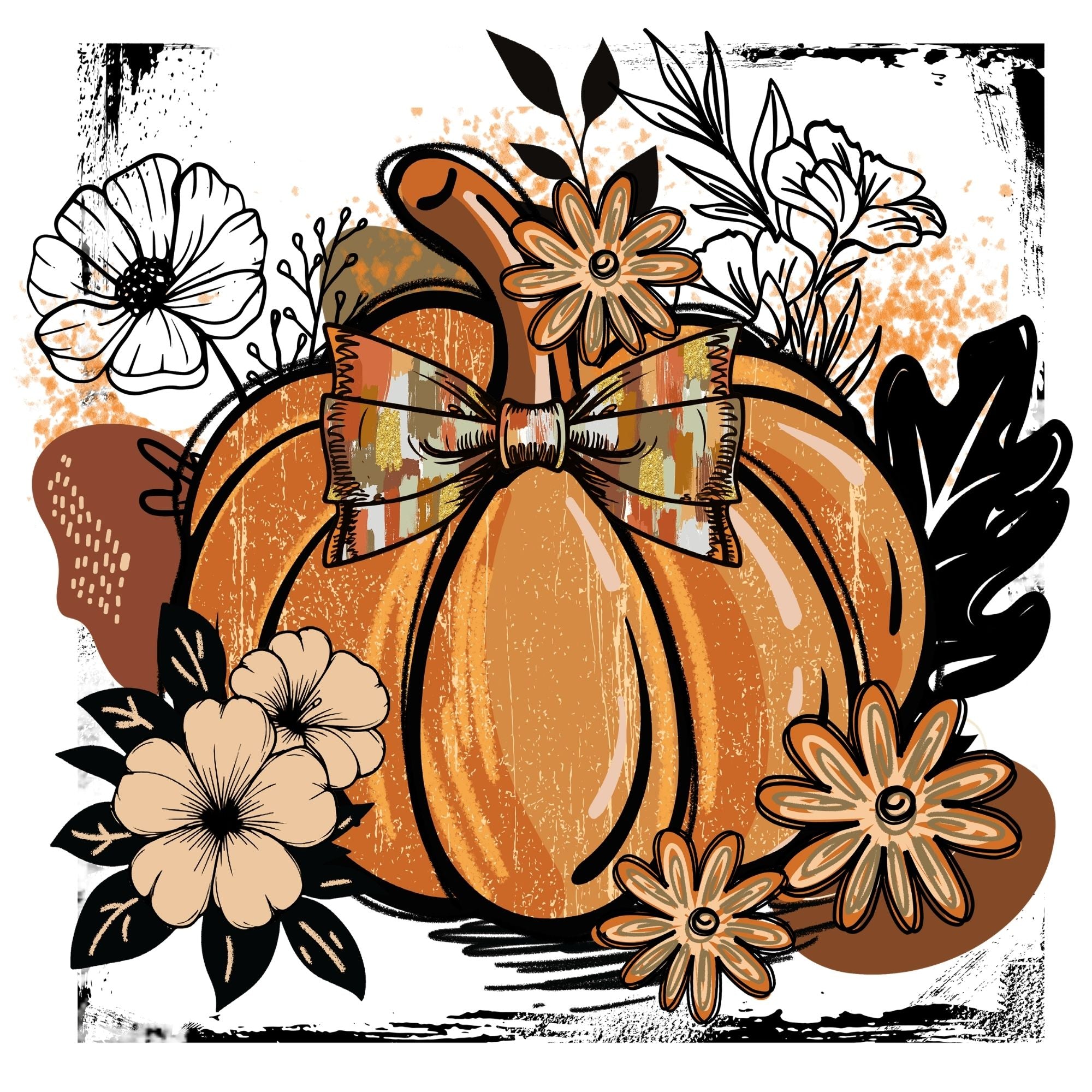 Floral Pumpkin Fall Colors
