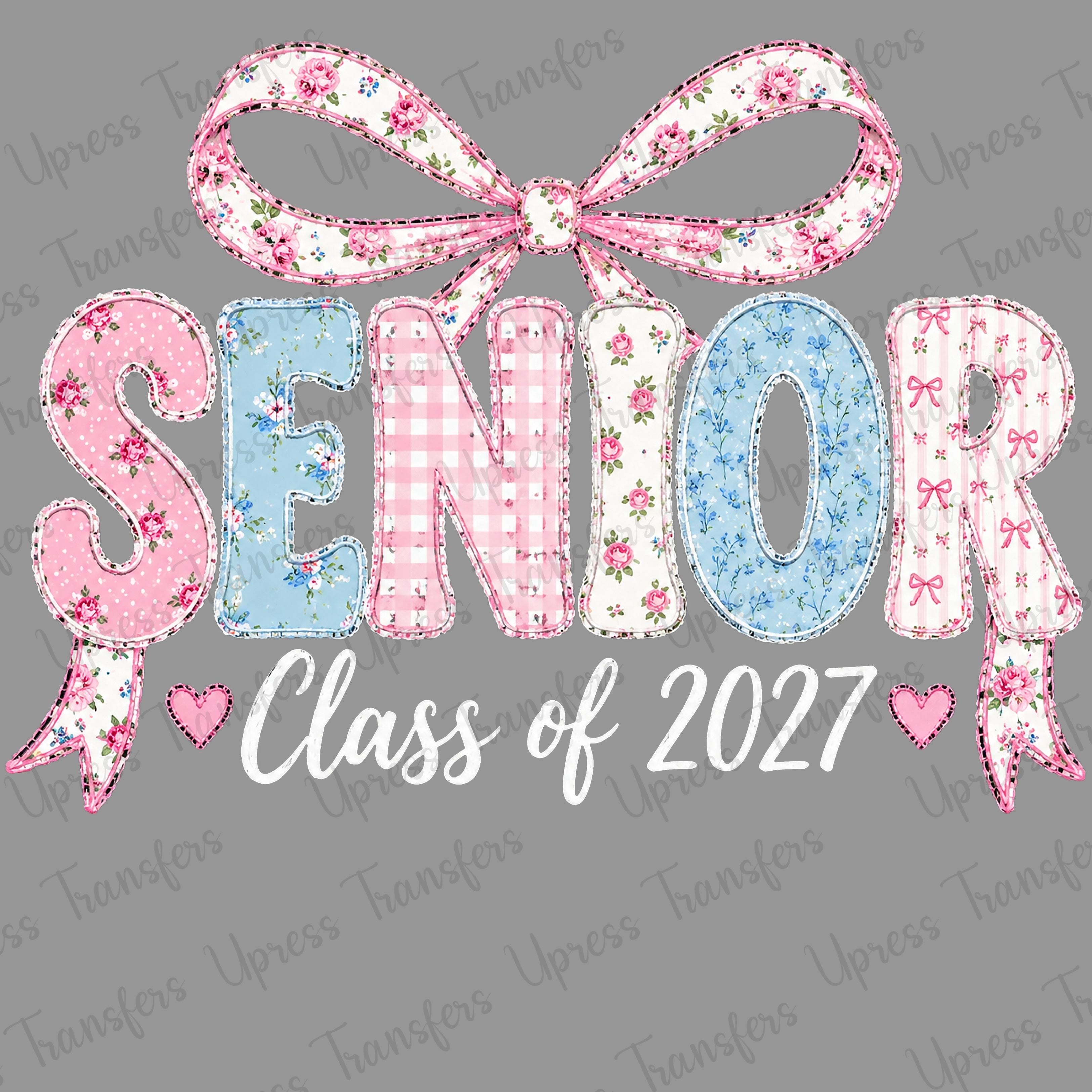 Floral Senior Pink and Blue