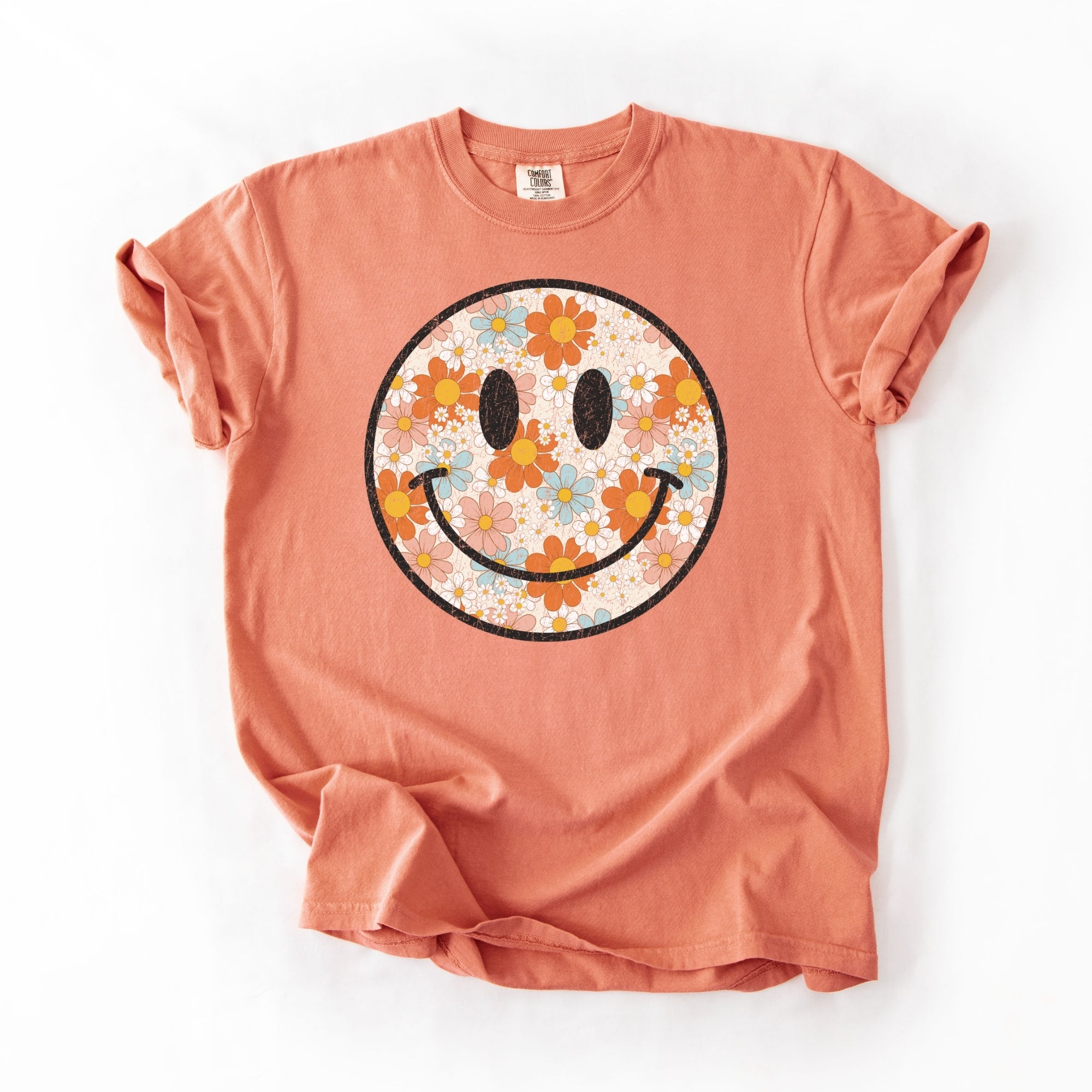 Floral Smiley Distressed