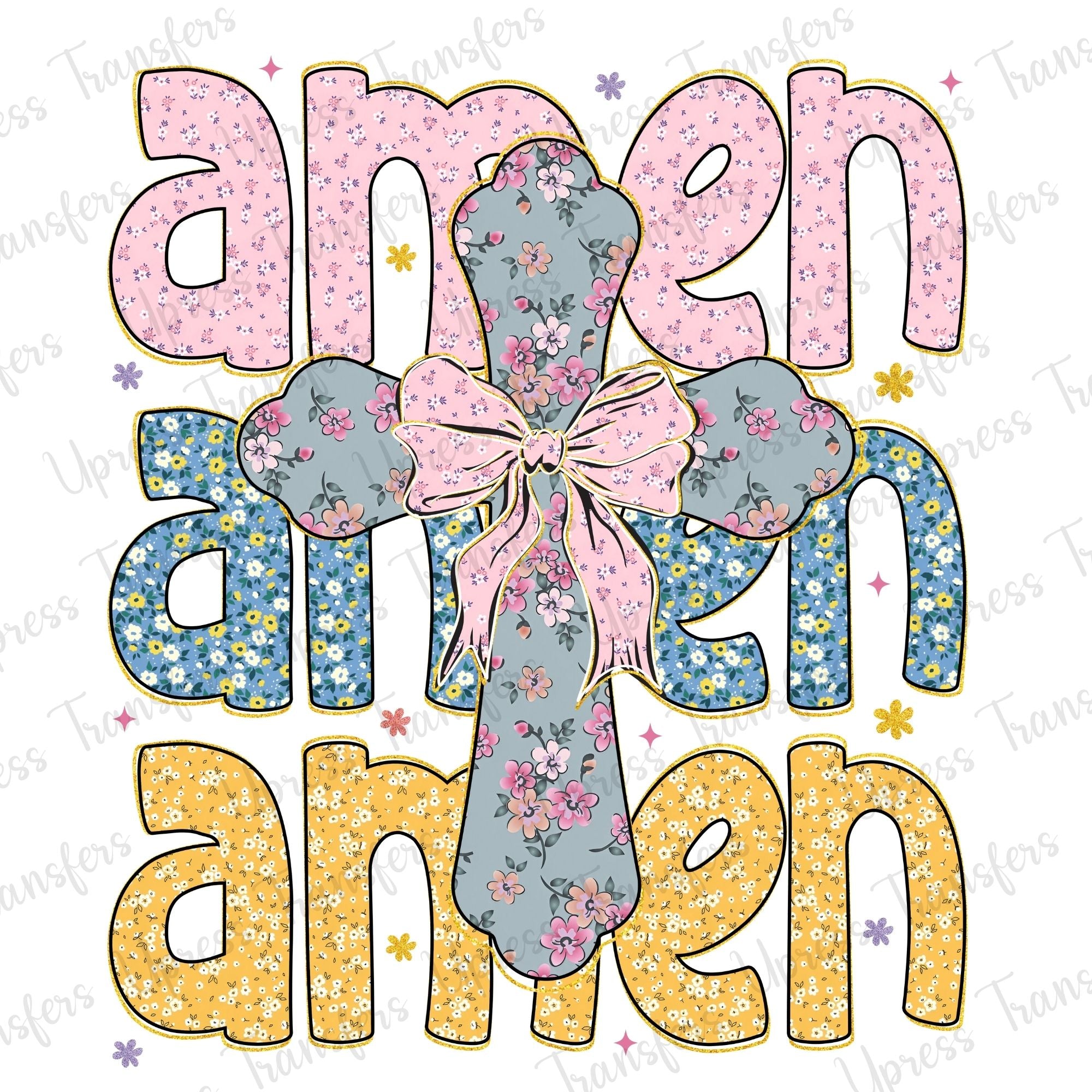 Floral Stacked Amen
