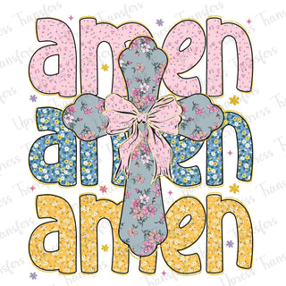 Floral Stacked Amen