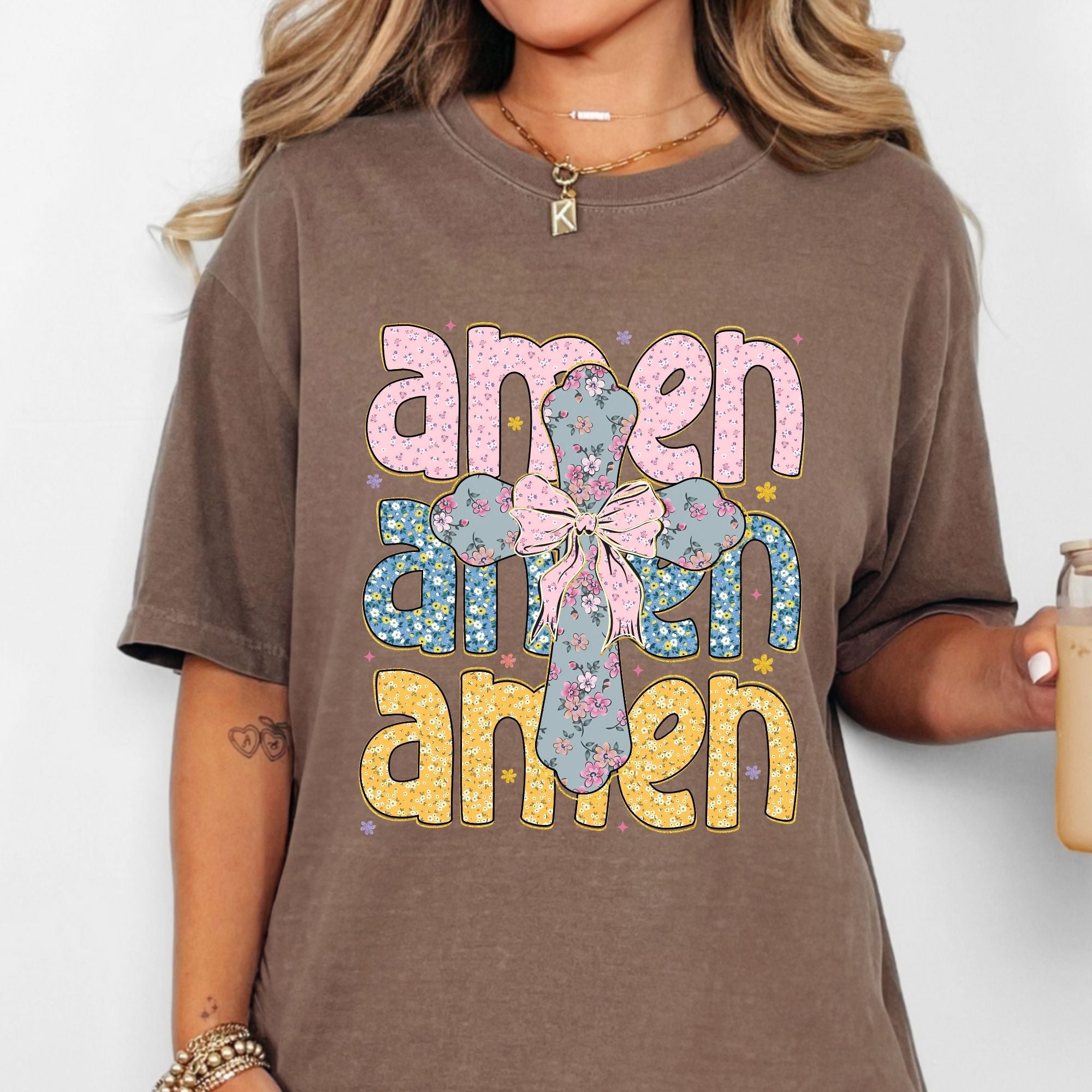 Floral Stacked Amen
