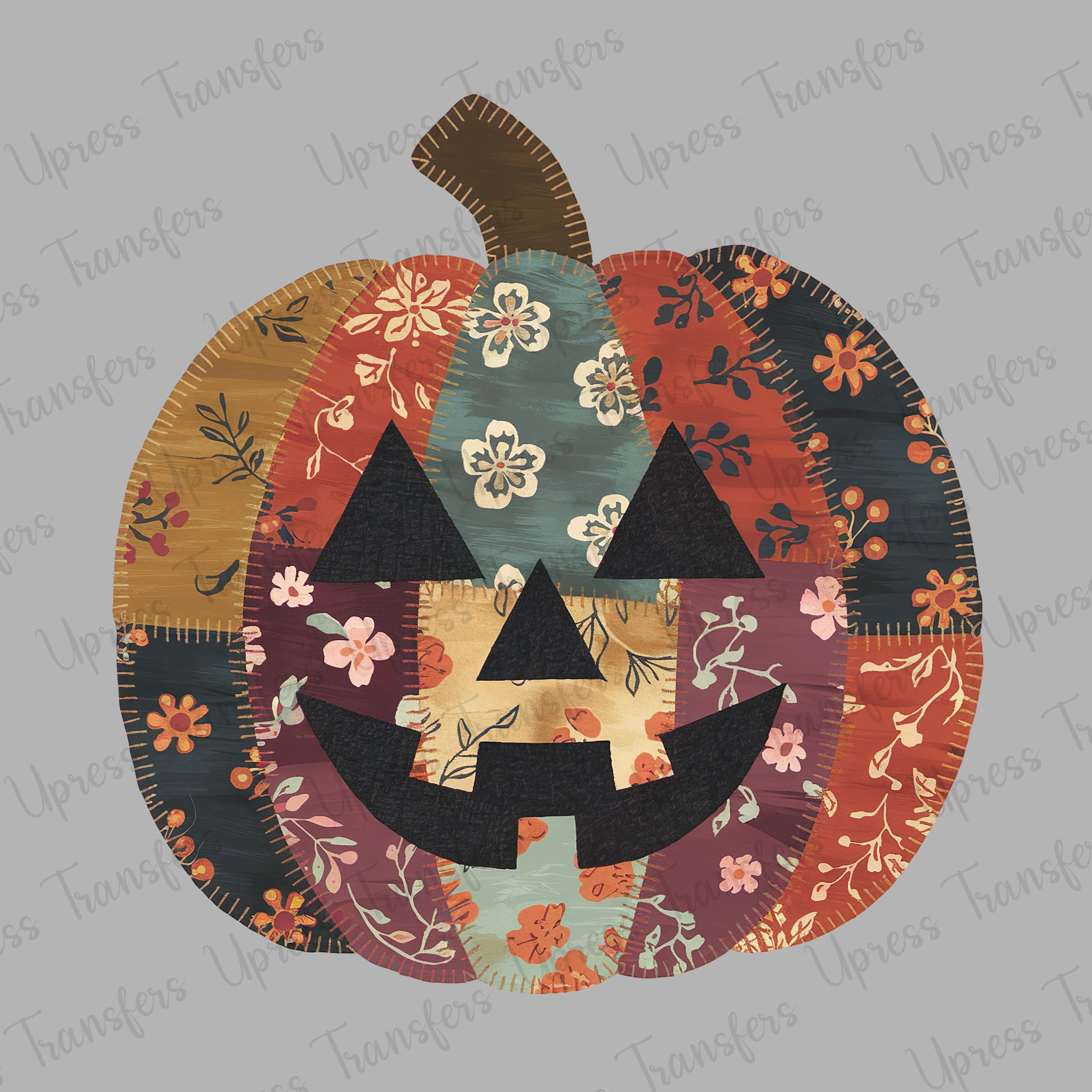 Floral Stitch Pumpkin
